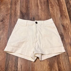 H&M cream high waisted shorts